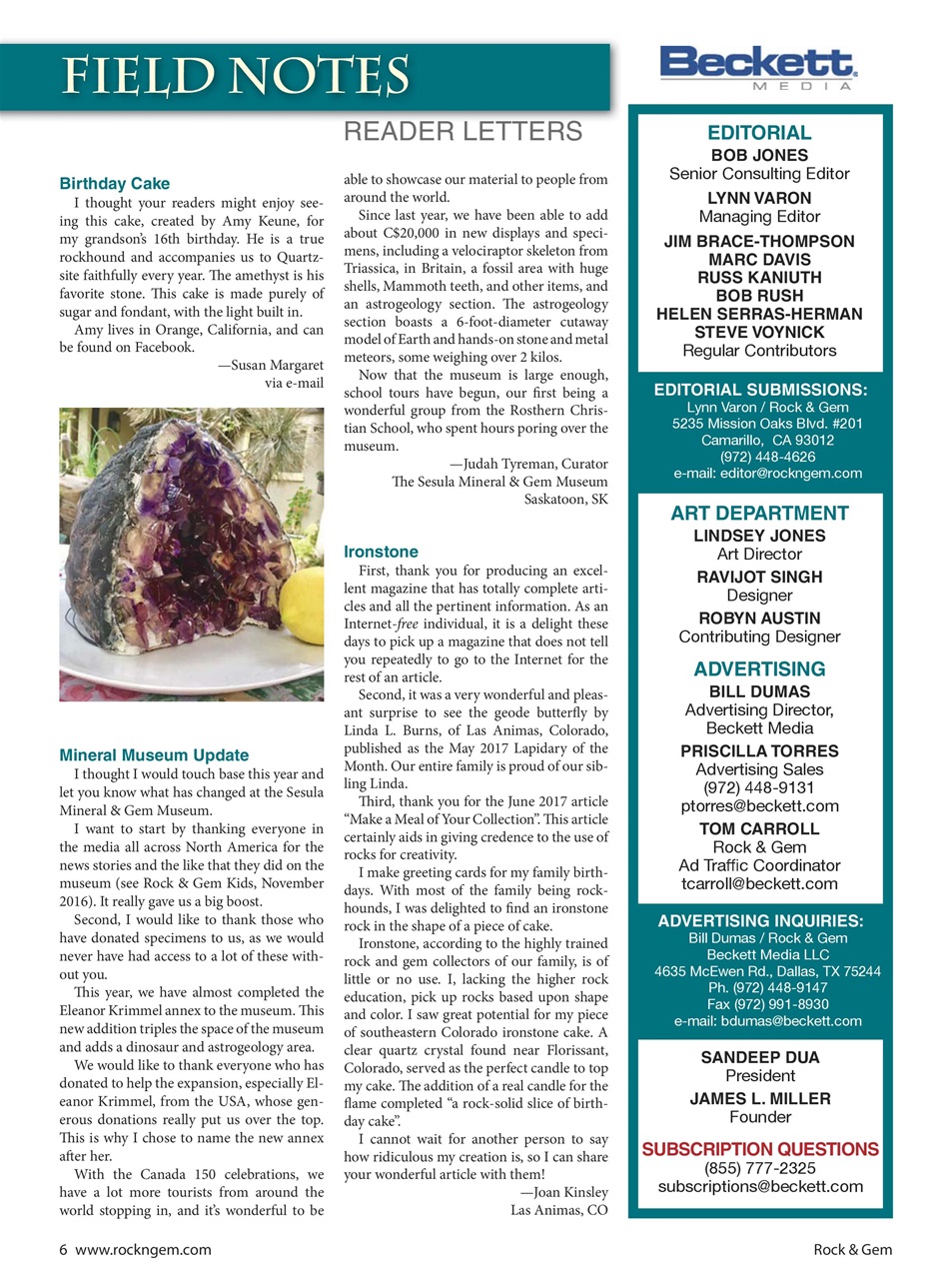 Rock&Gem Magazine Preview Pages