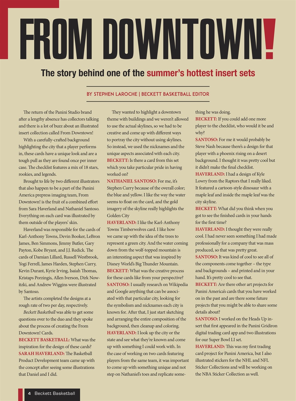 Beckett Basketball Magazine Preview Pages