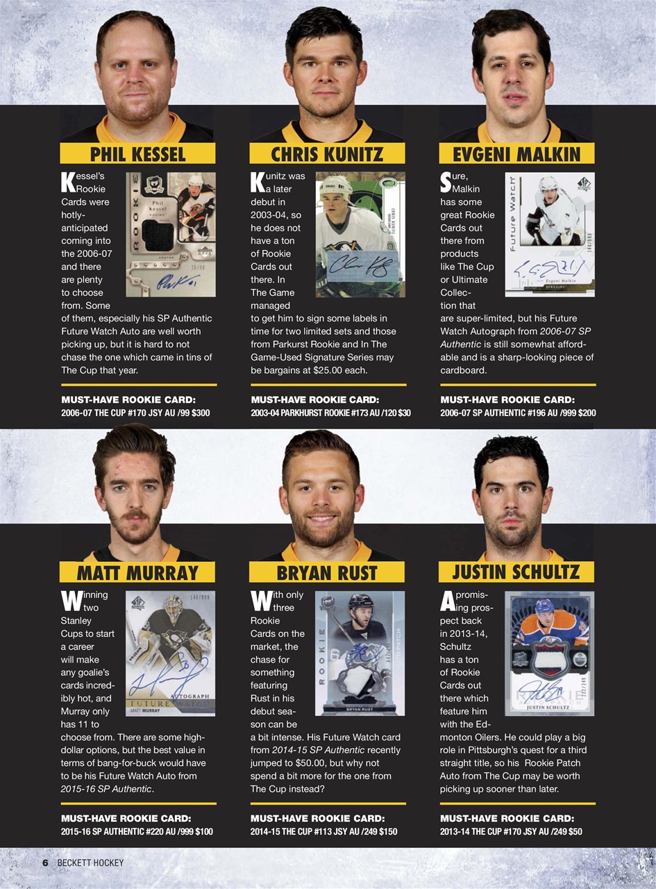 Beckett Hockey Magazine Preview Pages