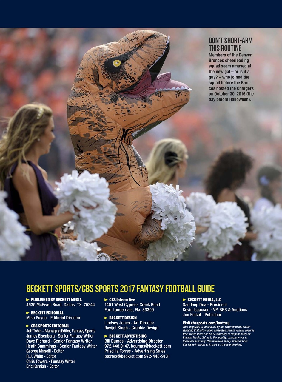 Beckett Football Magazine Preview Pages