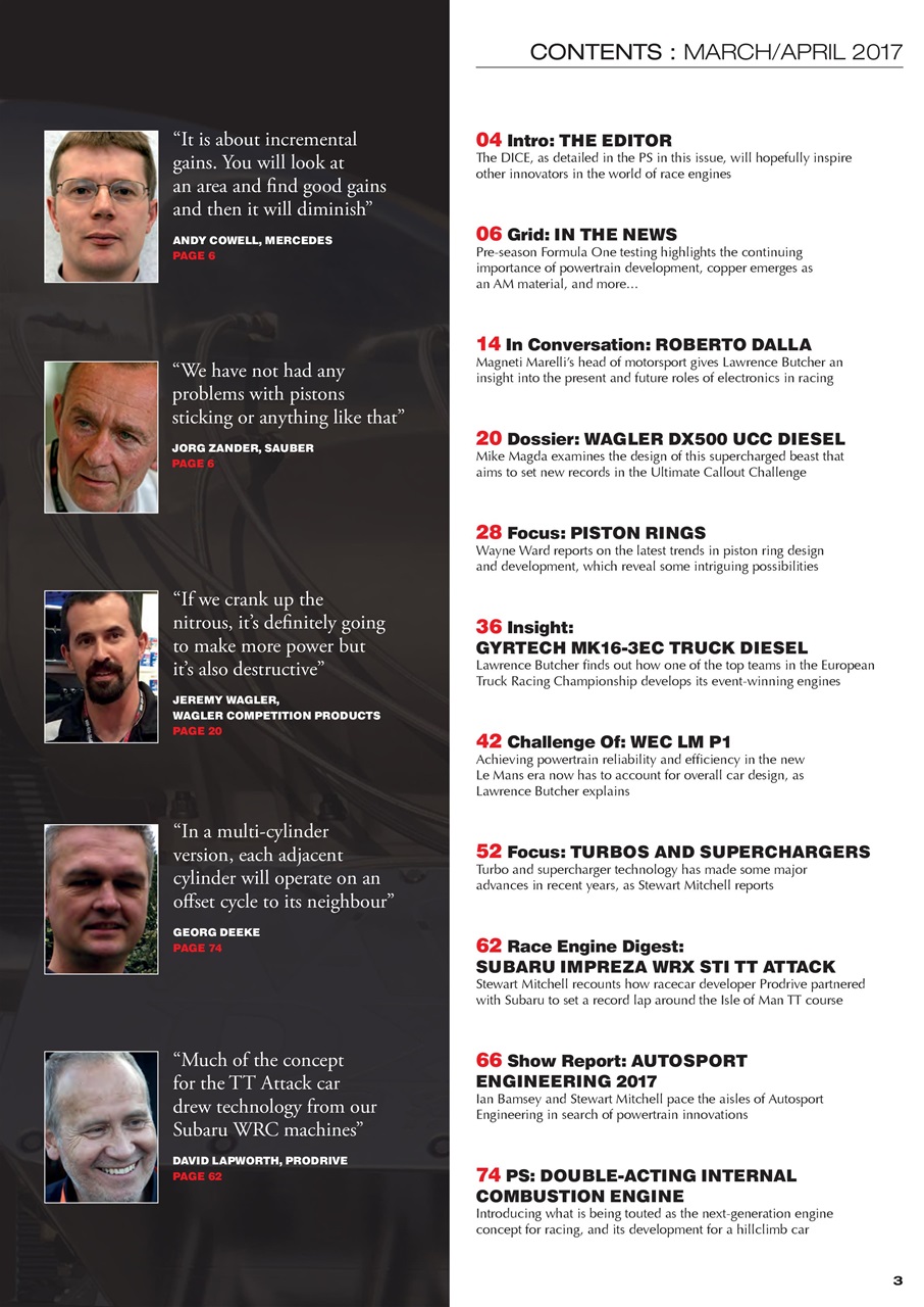 Race Engine Technology Preview Pages