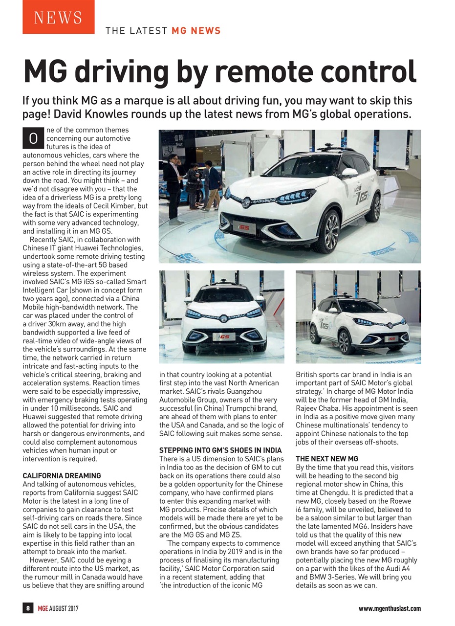 MG Enthusiast Preview Pages