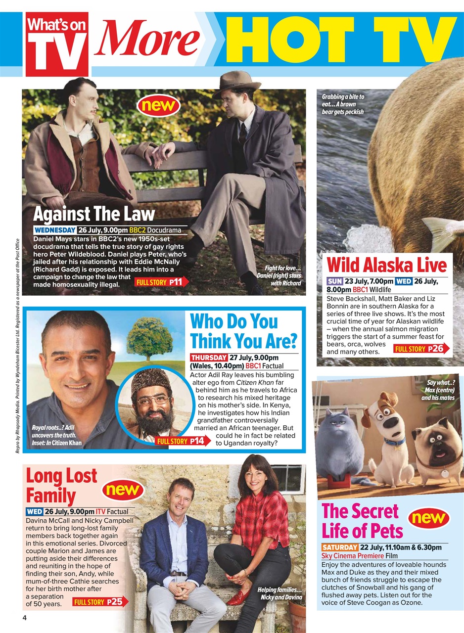 What's on TV Preview Pages