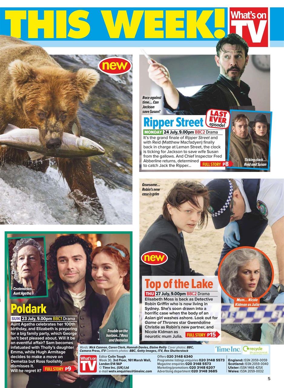 What's on TV Preview Pages