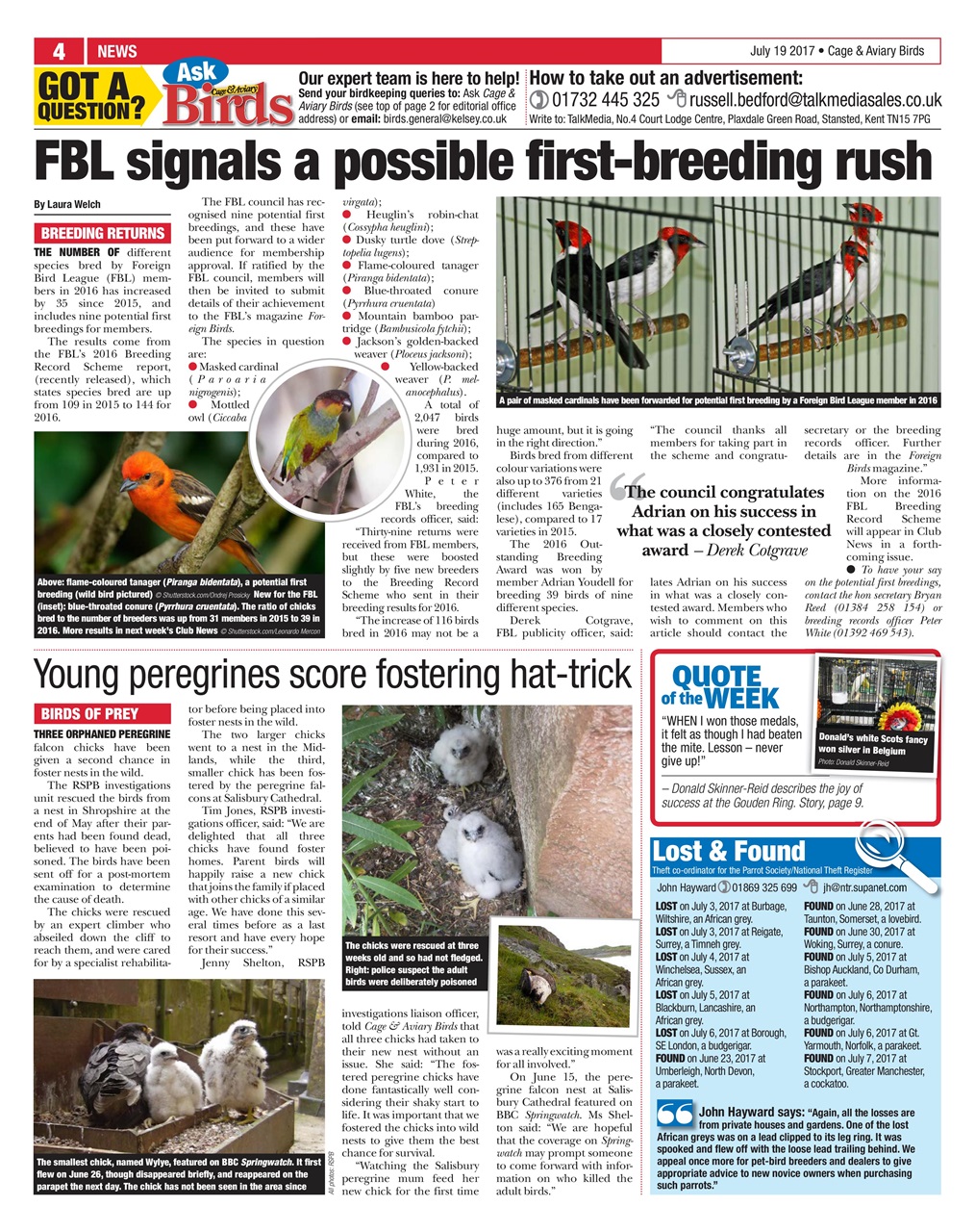 Cage & Aviary Birds Preview Pages