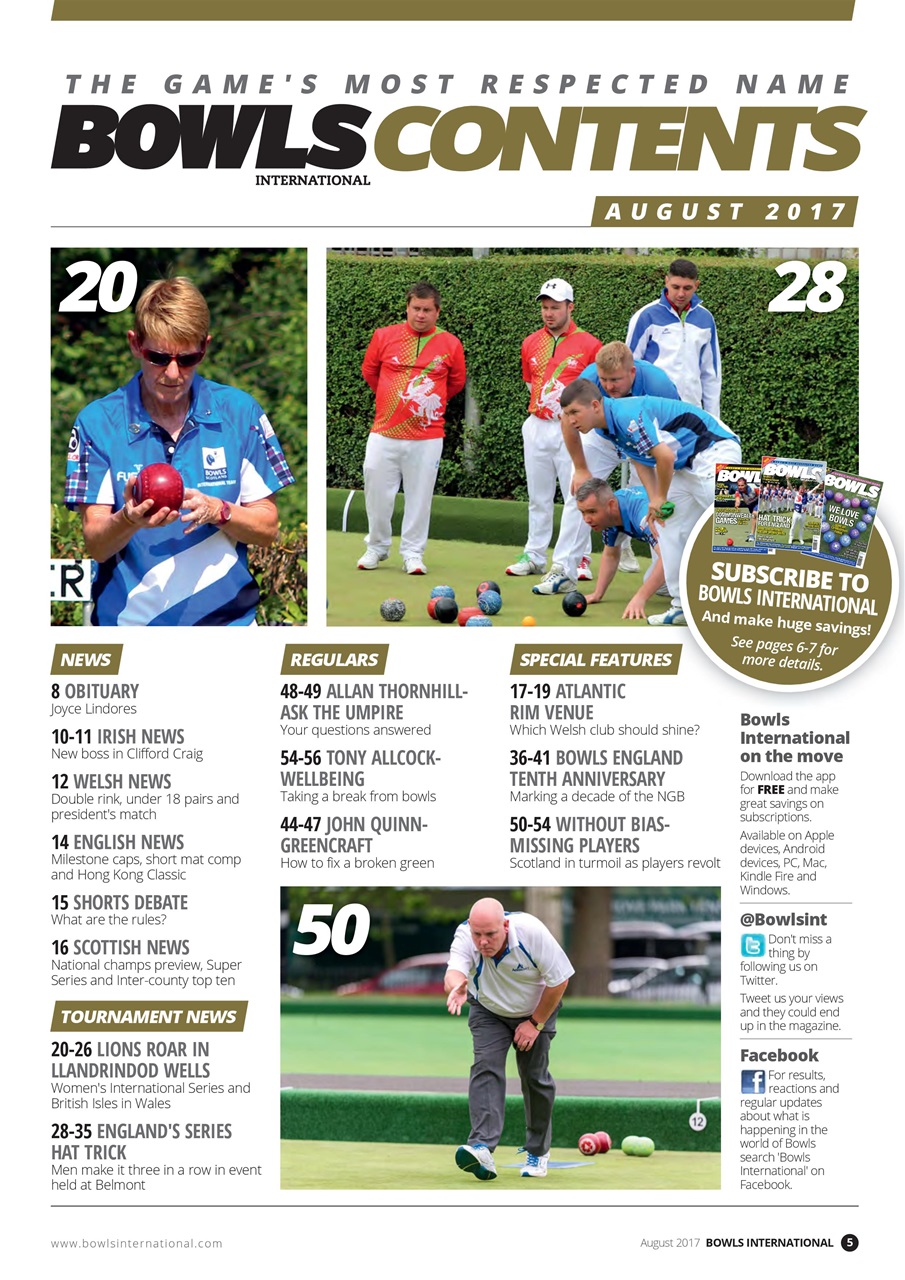 Bowls International Preview Pages
