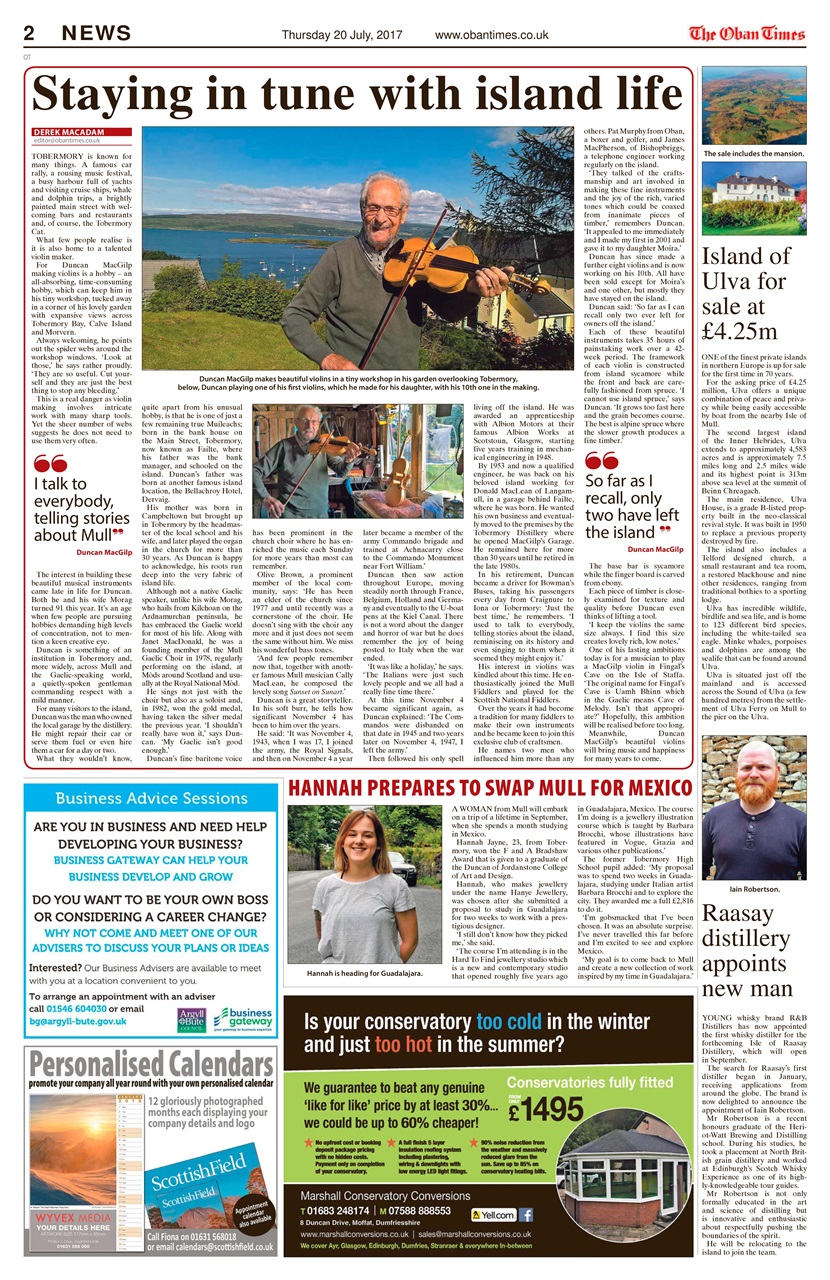 The Oban Times & Lochaber Times Preview Pages