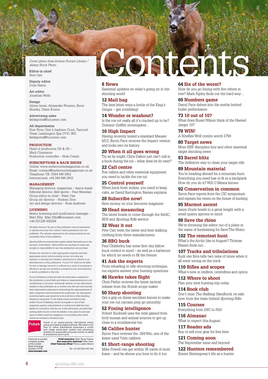 Sporting Rifle Preview Pages