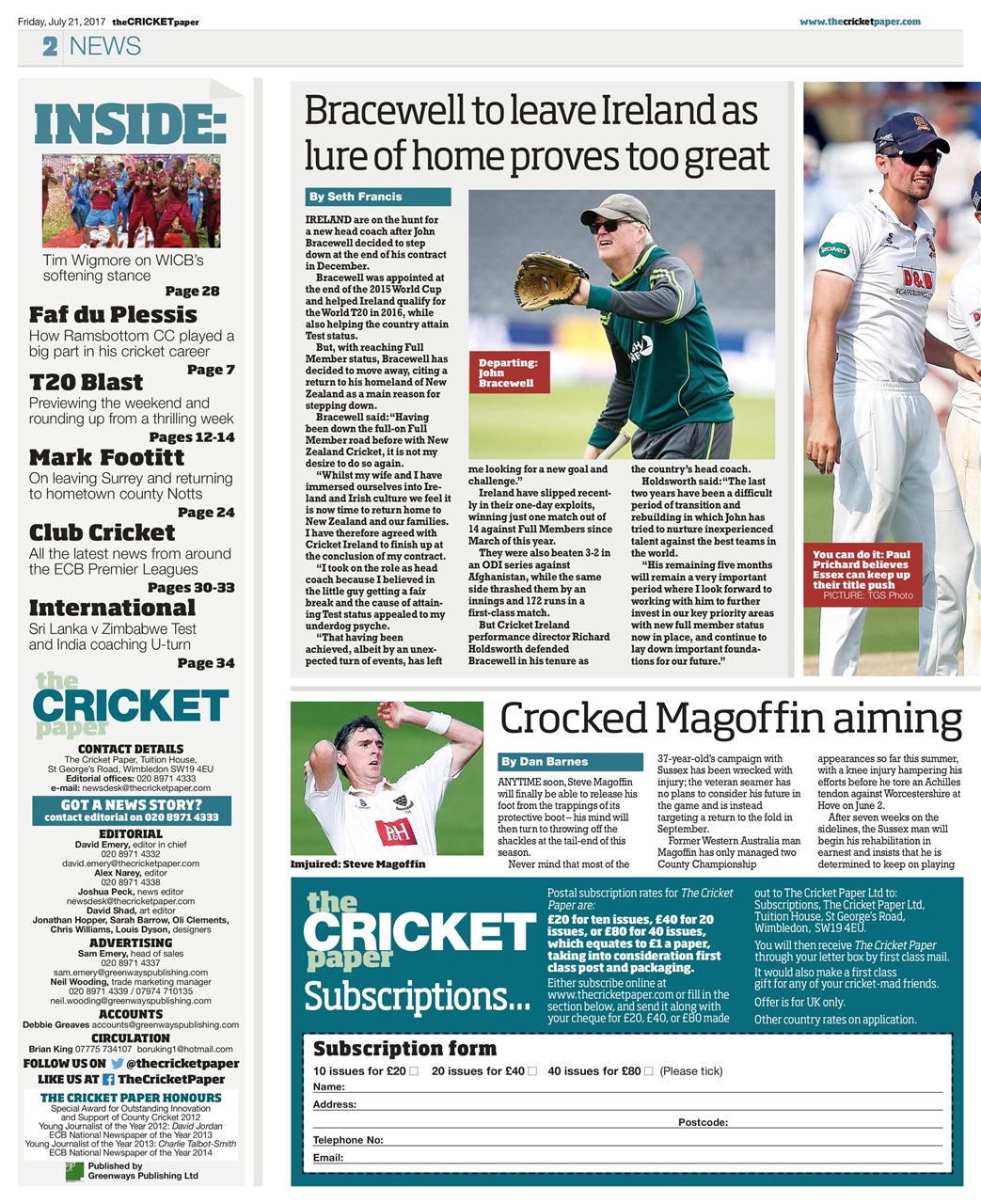 The Cricket Paper Preview Pages