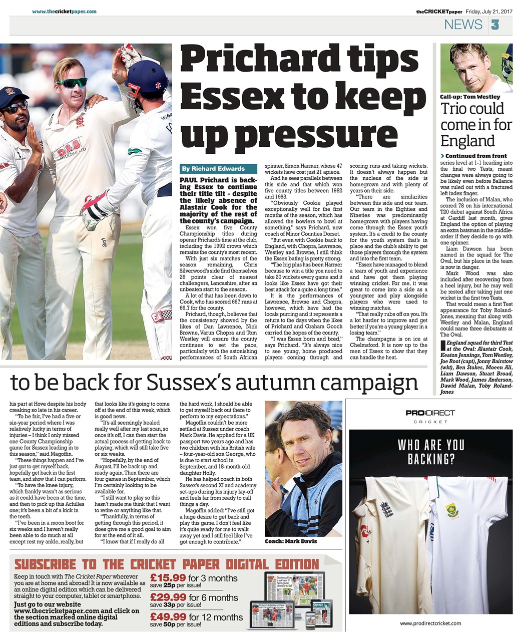 The Cricket Paper Preview Pages