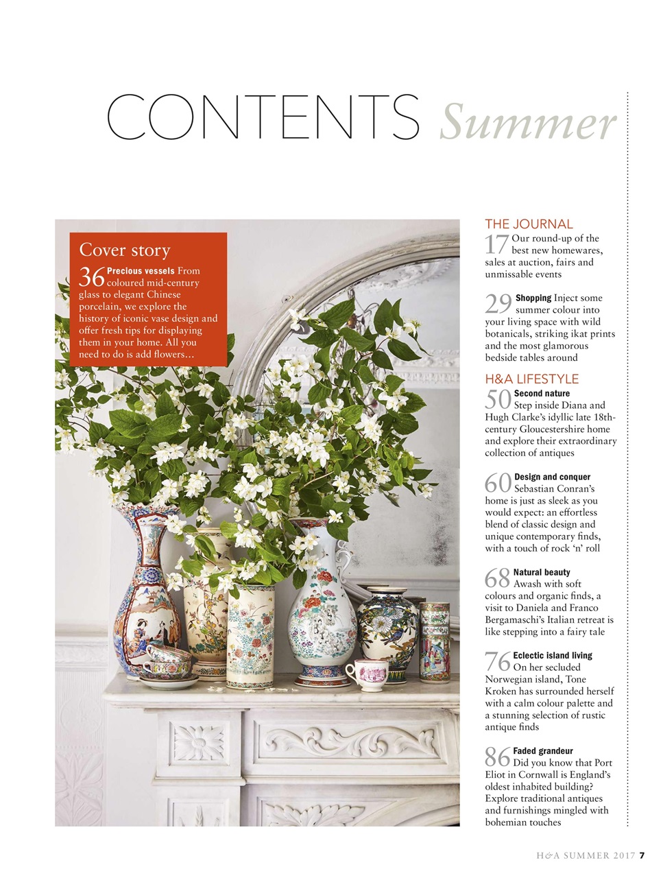 Homes & Antiques Magazine Preview Pages