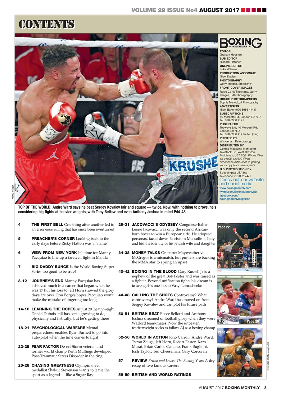 Boxing Monthly Preview Pages
