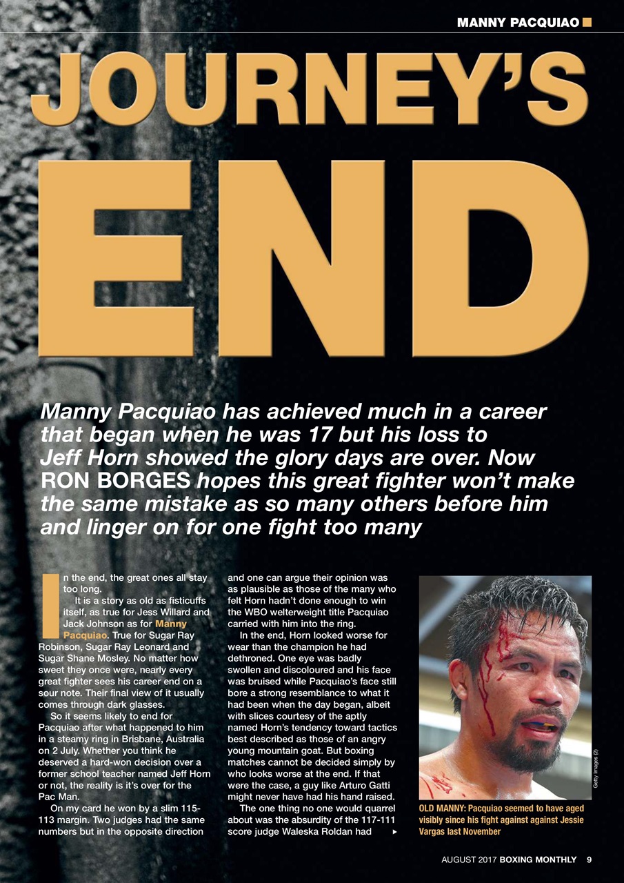 Boxing Monthly Preview Pages
