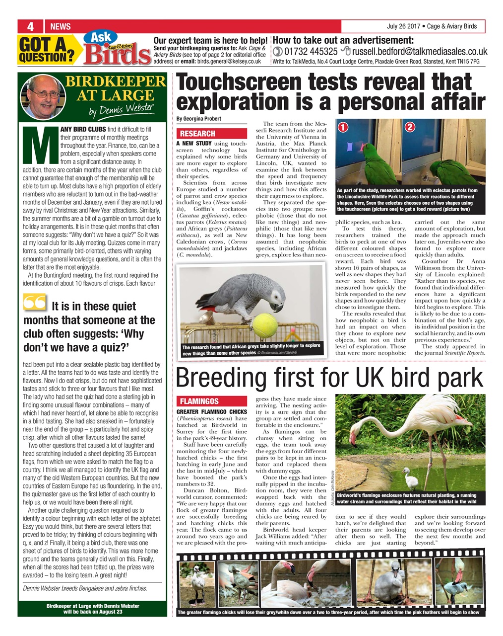 Cage & Aviary Birds Preview Pages