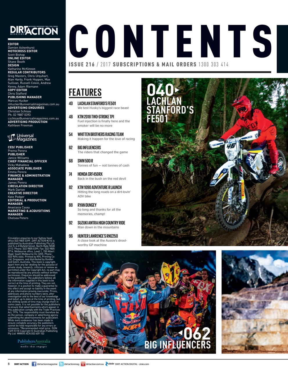 Dirt Action Preview Pages