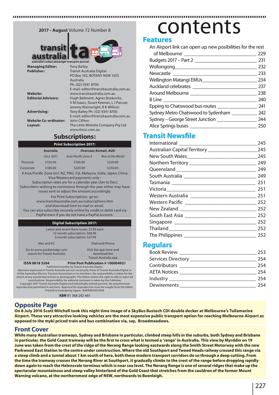 Transit Australia Preview Pages