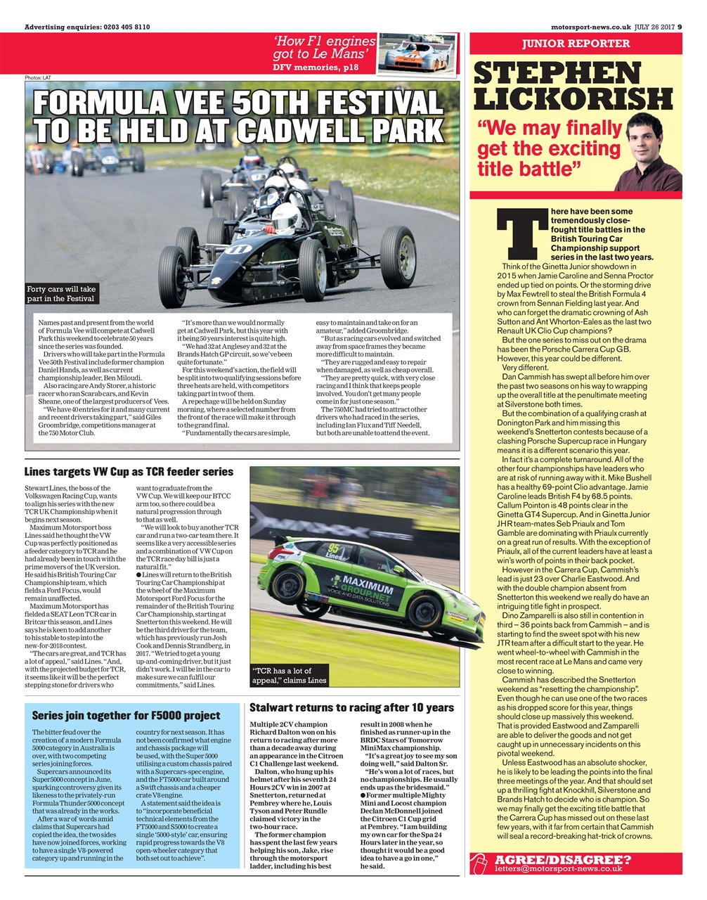 Motorsport News Preview Pages