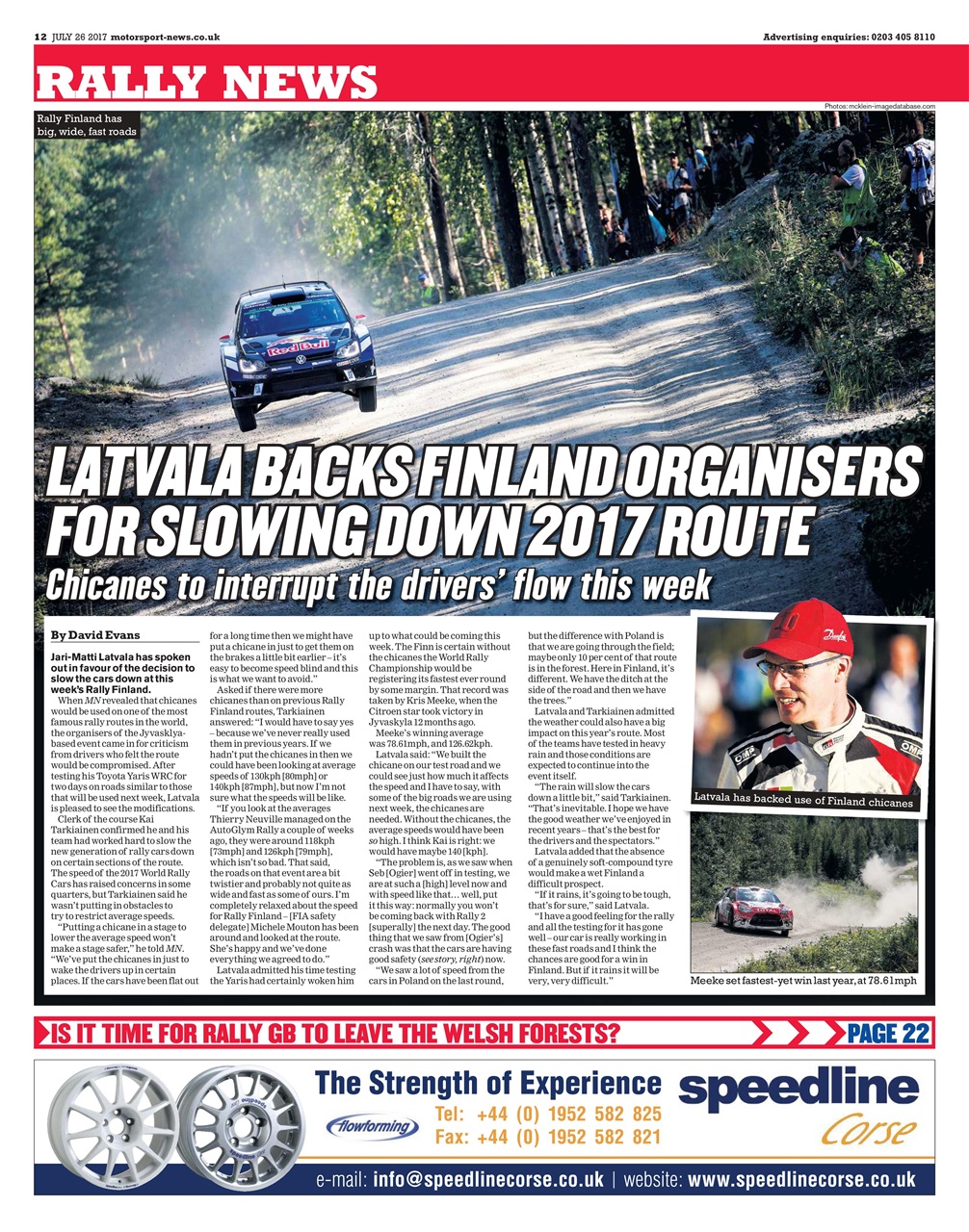 Motorsport News Preview Pages