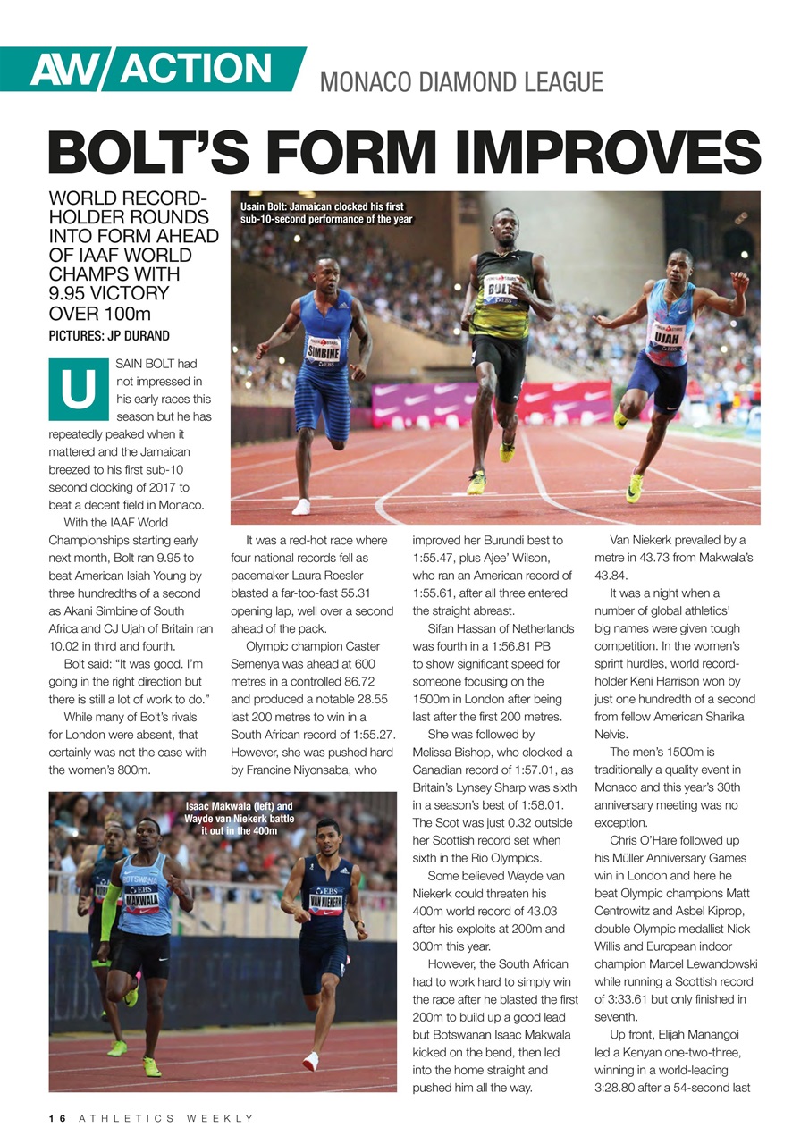 AW – Athletics Weekly Magazine Preview Pages