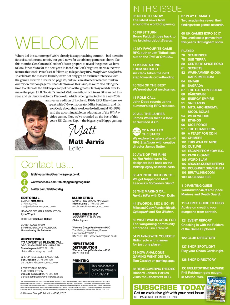 Tabletop Gaming Preview Pages