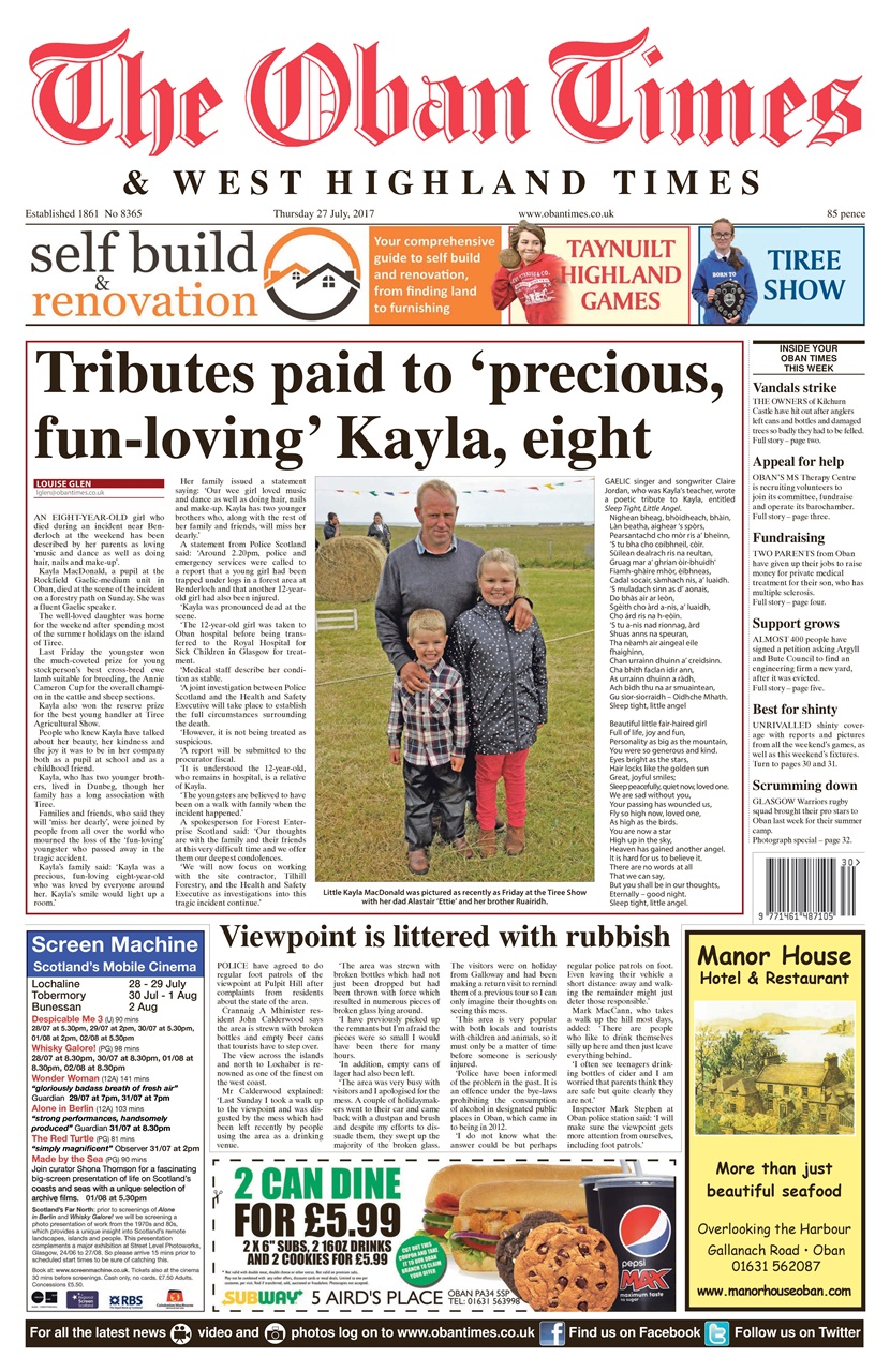 The Oban Times & Lochaber Times Preview Pages