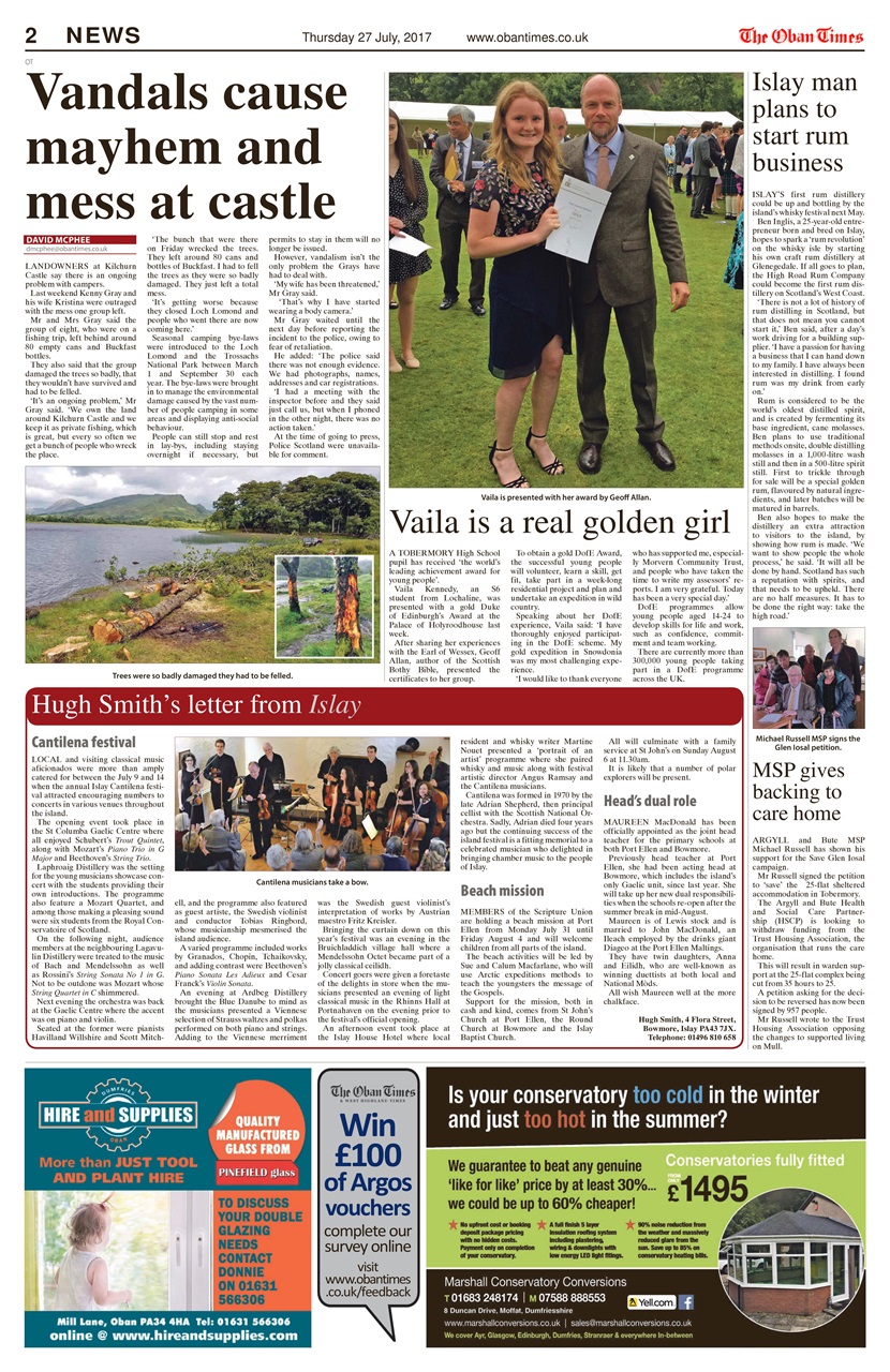 The Oban Times & Lochaber Times Preview Pages
