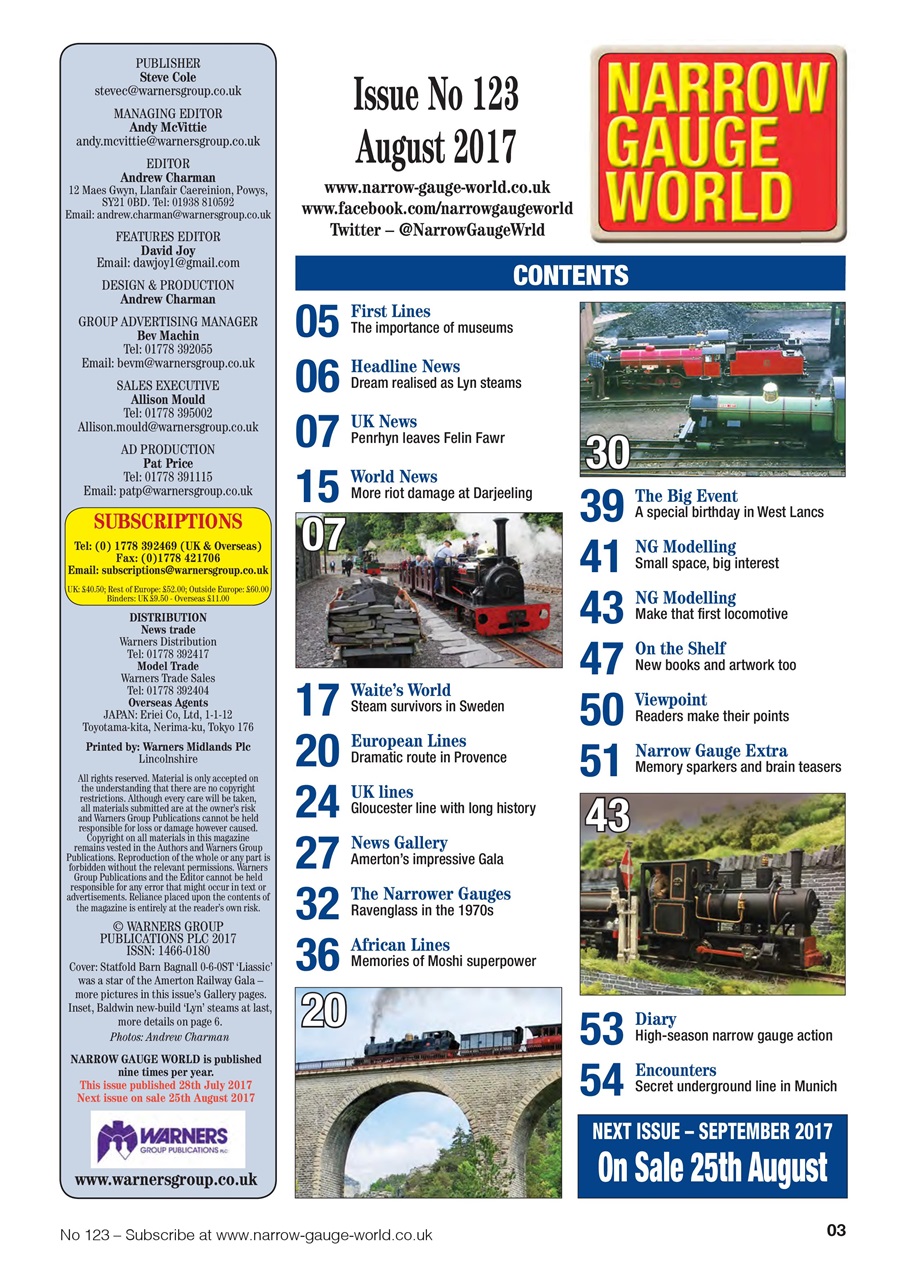 Narrow Gauge World Preview Pages