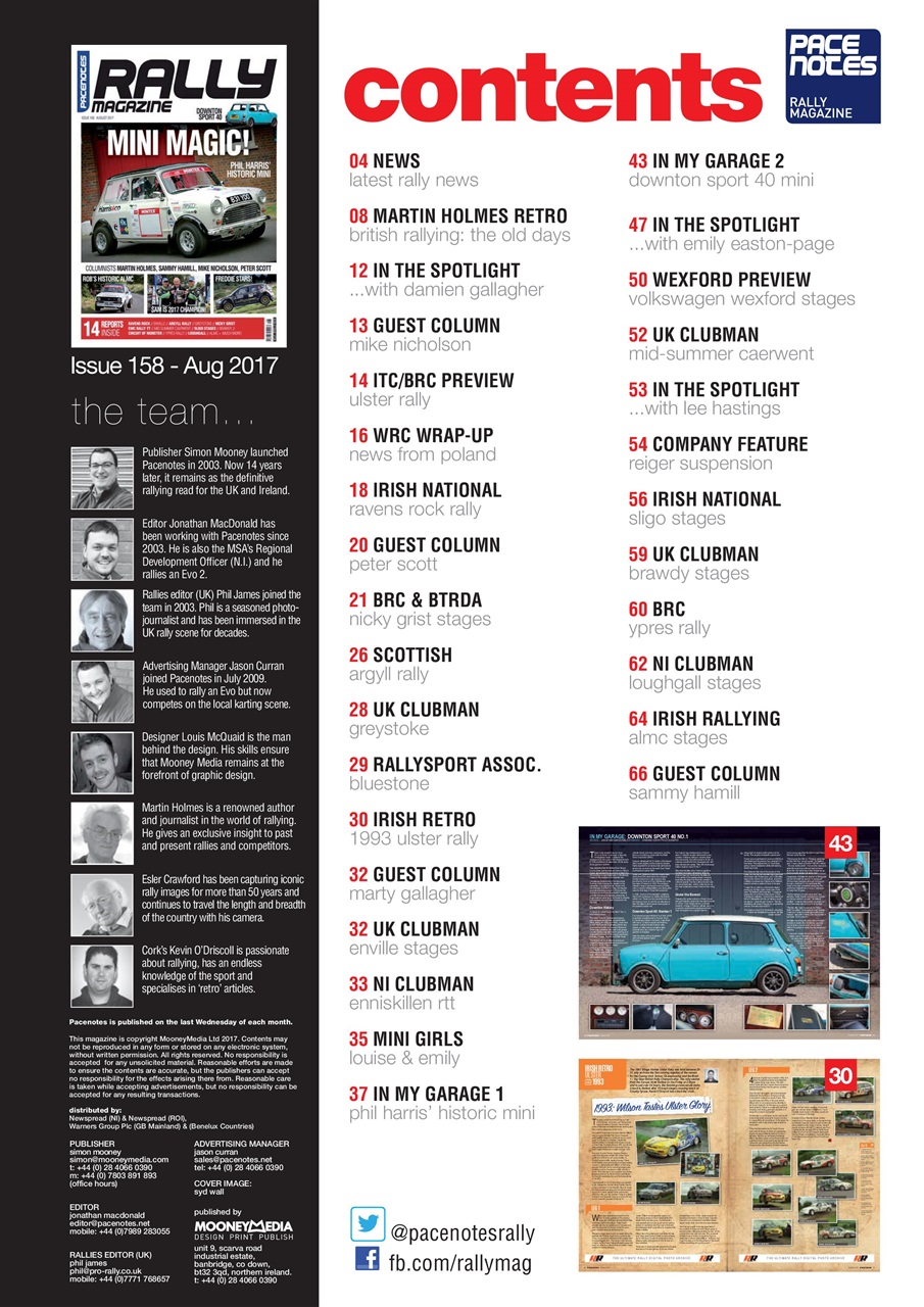 Pacenotes Rally magazine Preview Pages