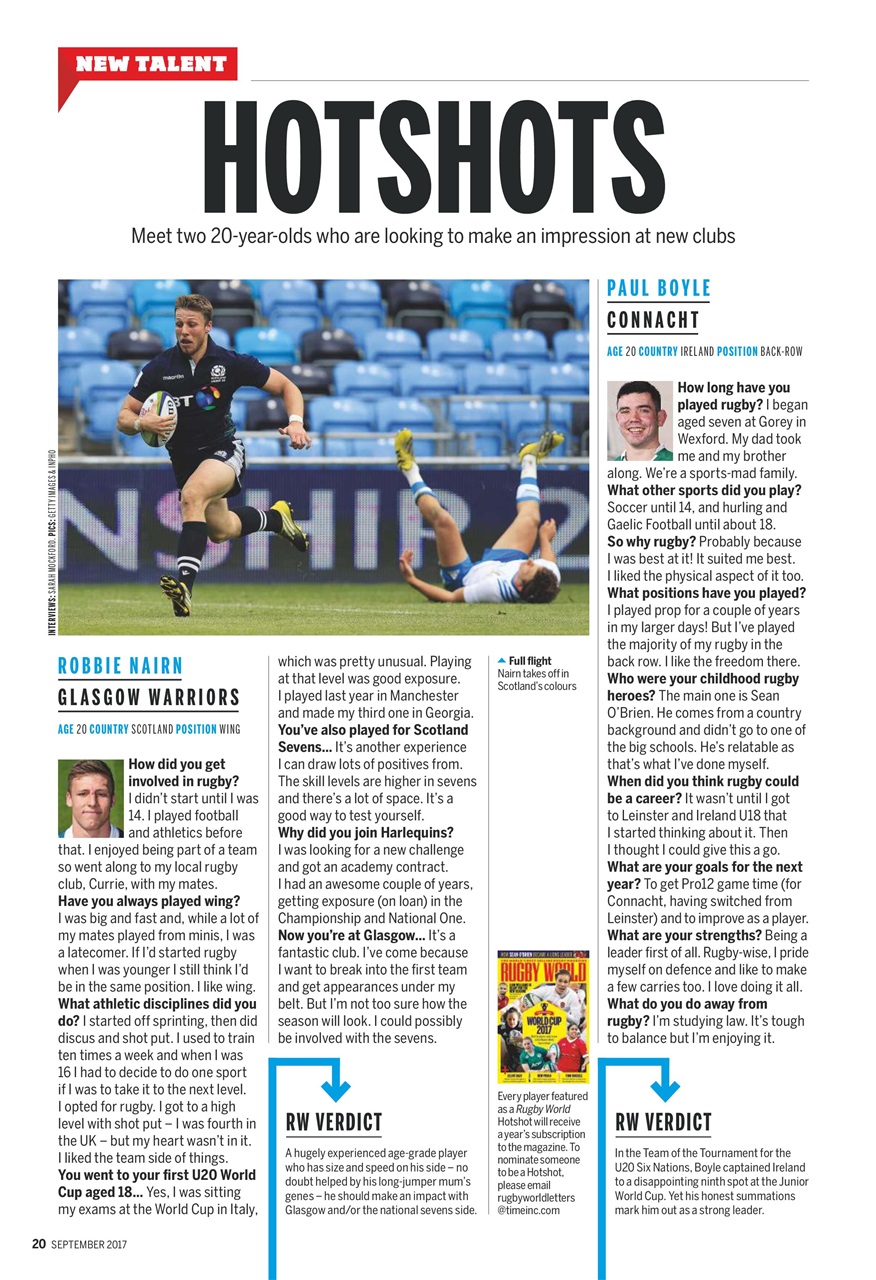 Rugby World Preview Pages