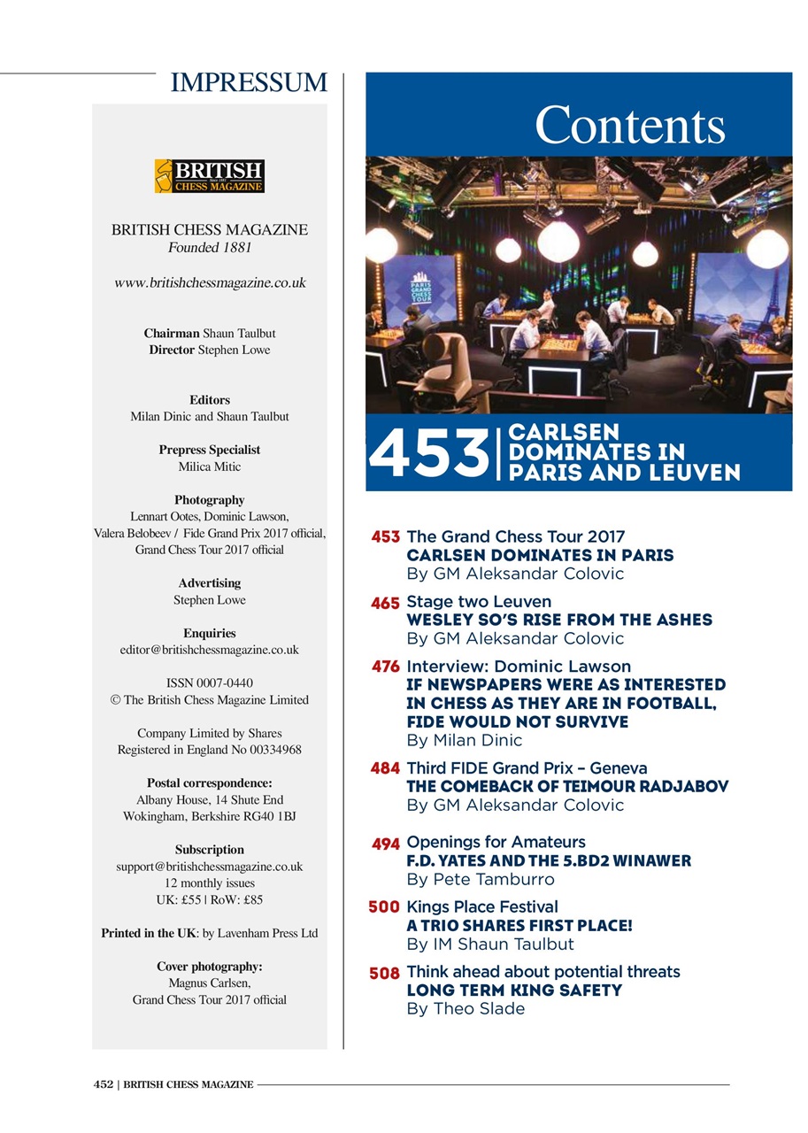 British Chess Magazine Preview Pages