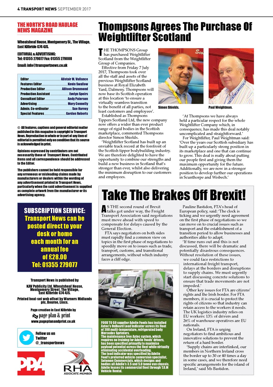 Transport News Preview Pages