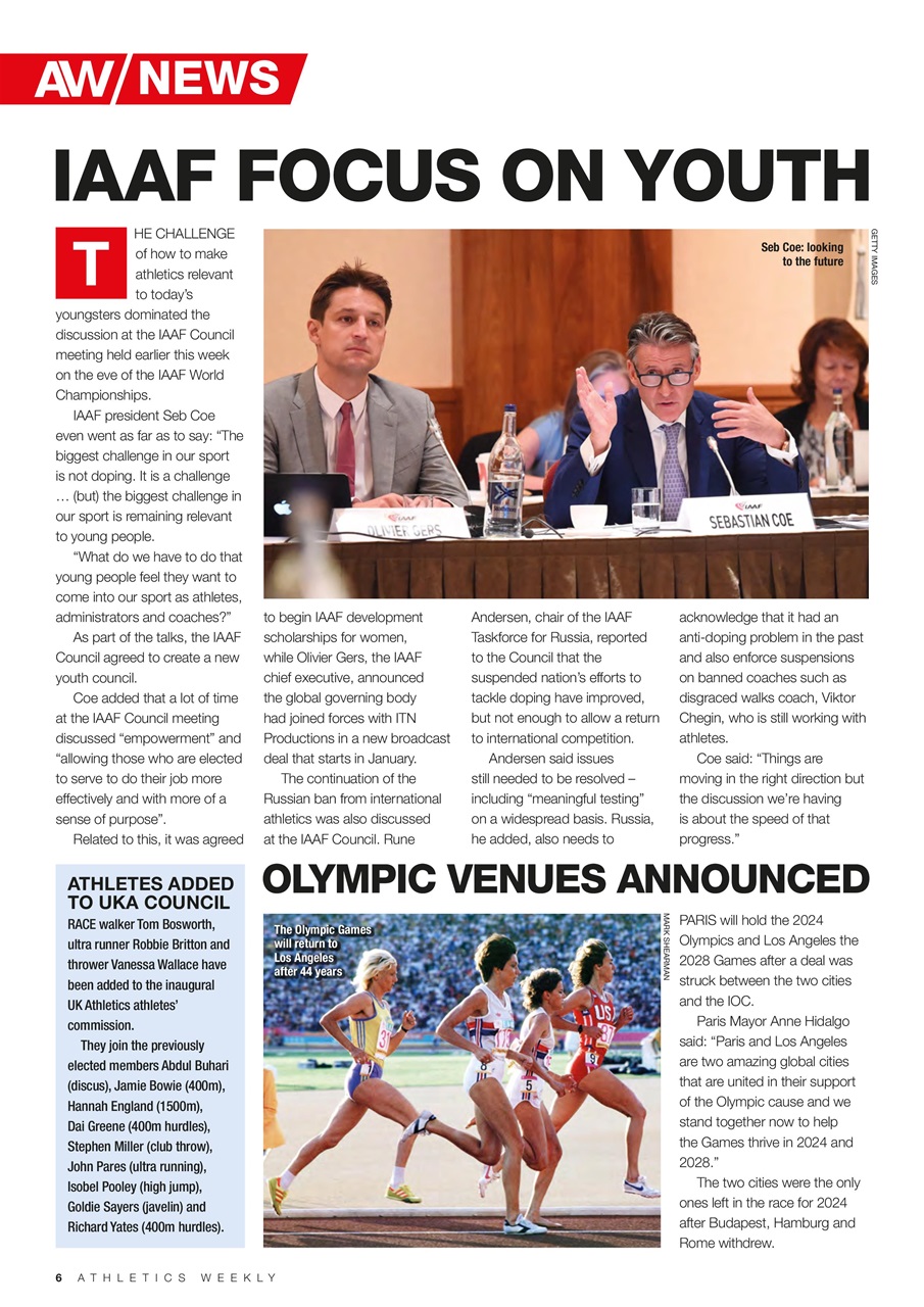 AW – Athletics Weekly Magazine Preview Pages