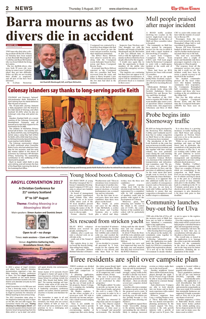 The Oban Times & Lochaber Times Preview Pages
