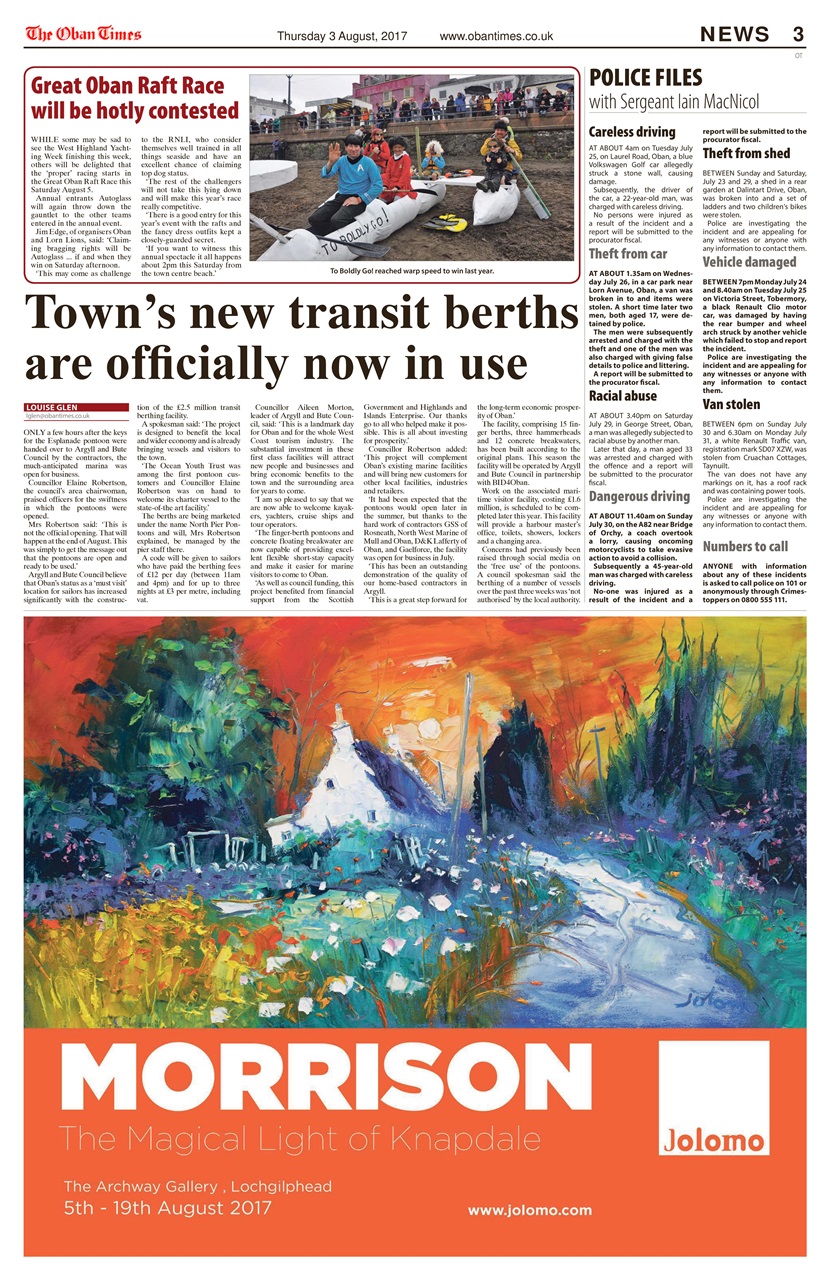 The Oban Times & Lochaber Times Preview Pages