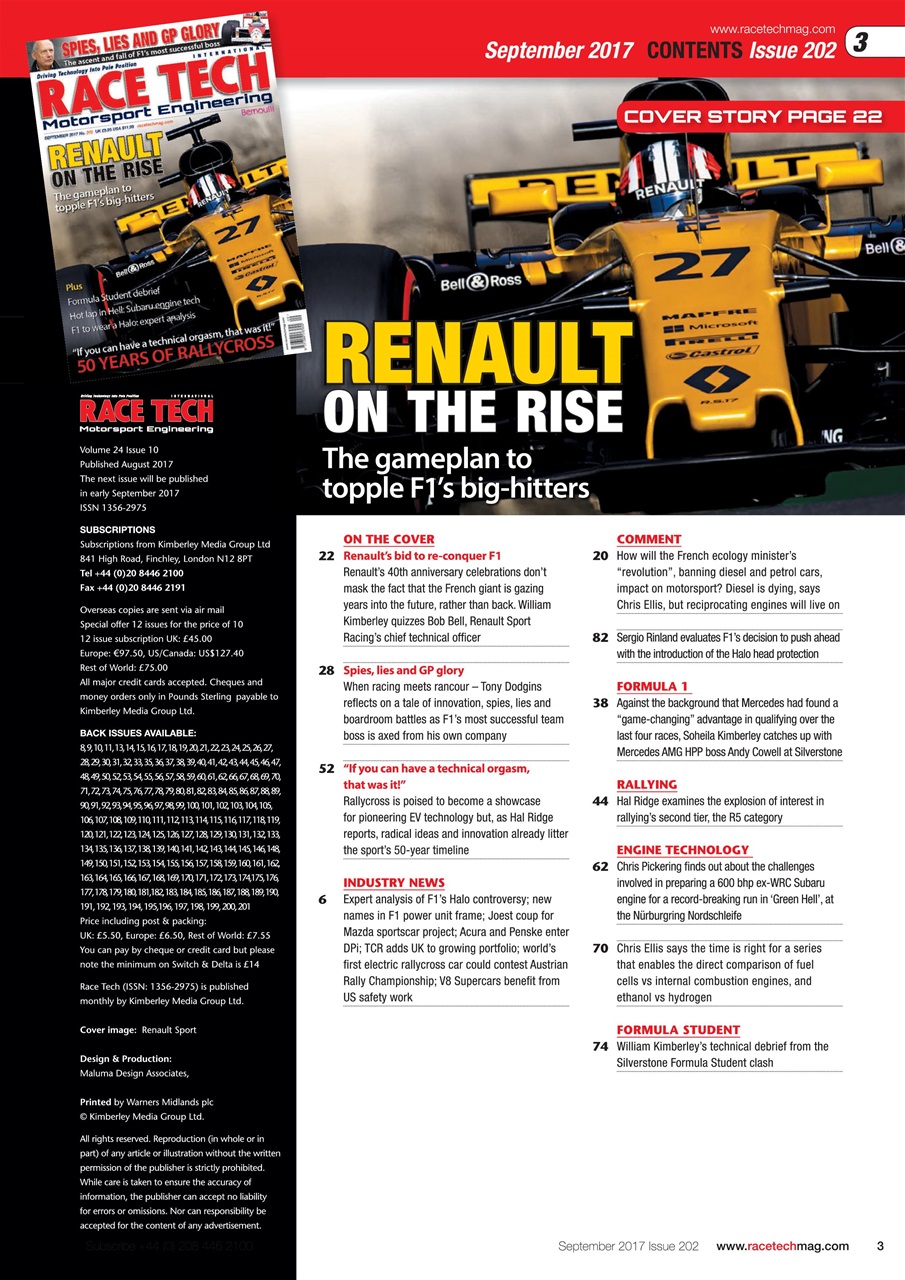 Race Tech Preview Pages