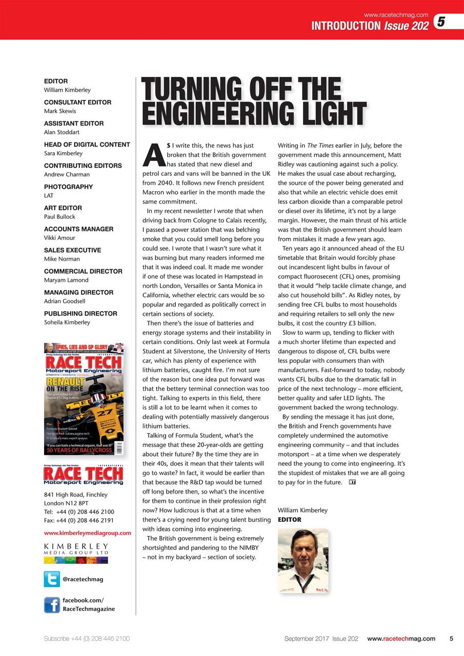 Race Tech Preview Pages