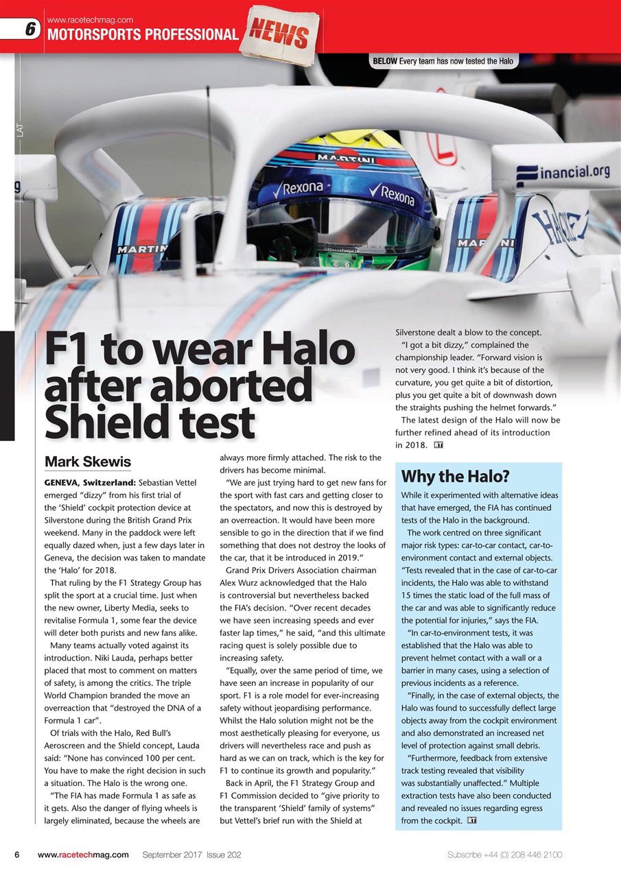 Race Tech Preview Pages