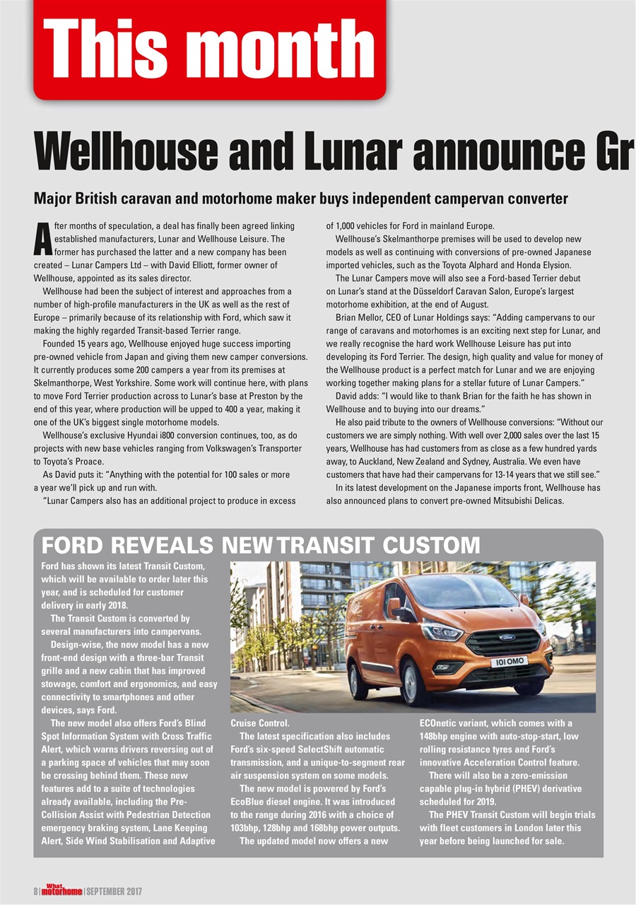 What Motorhome magazine Preview Pages