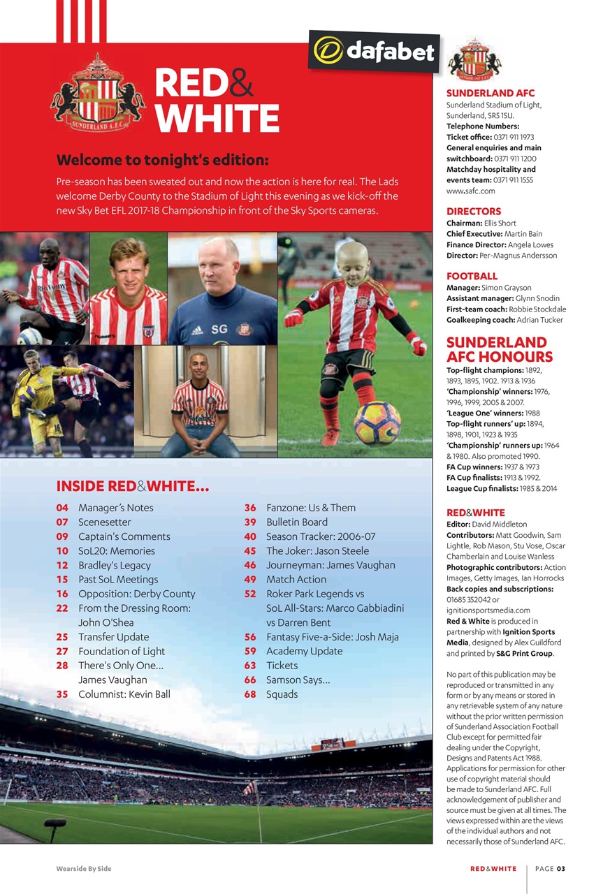 Sunderland FC Preview Pages