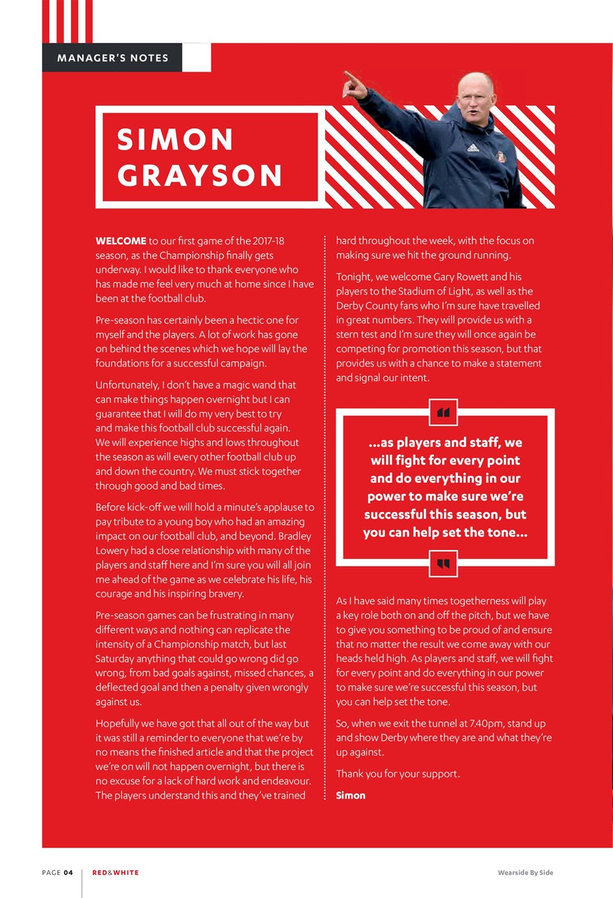 Sunderland FC Preview Pages