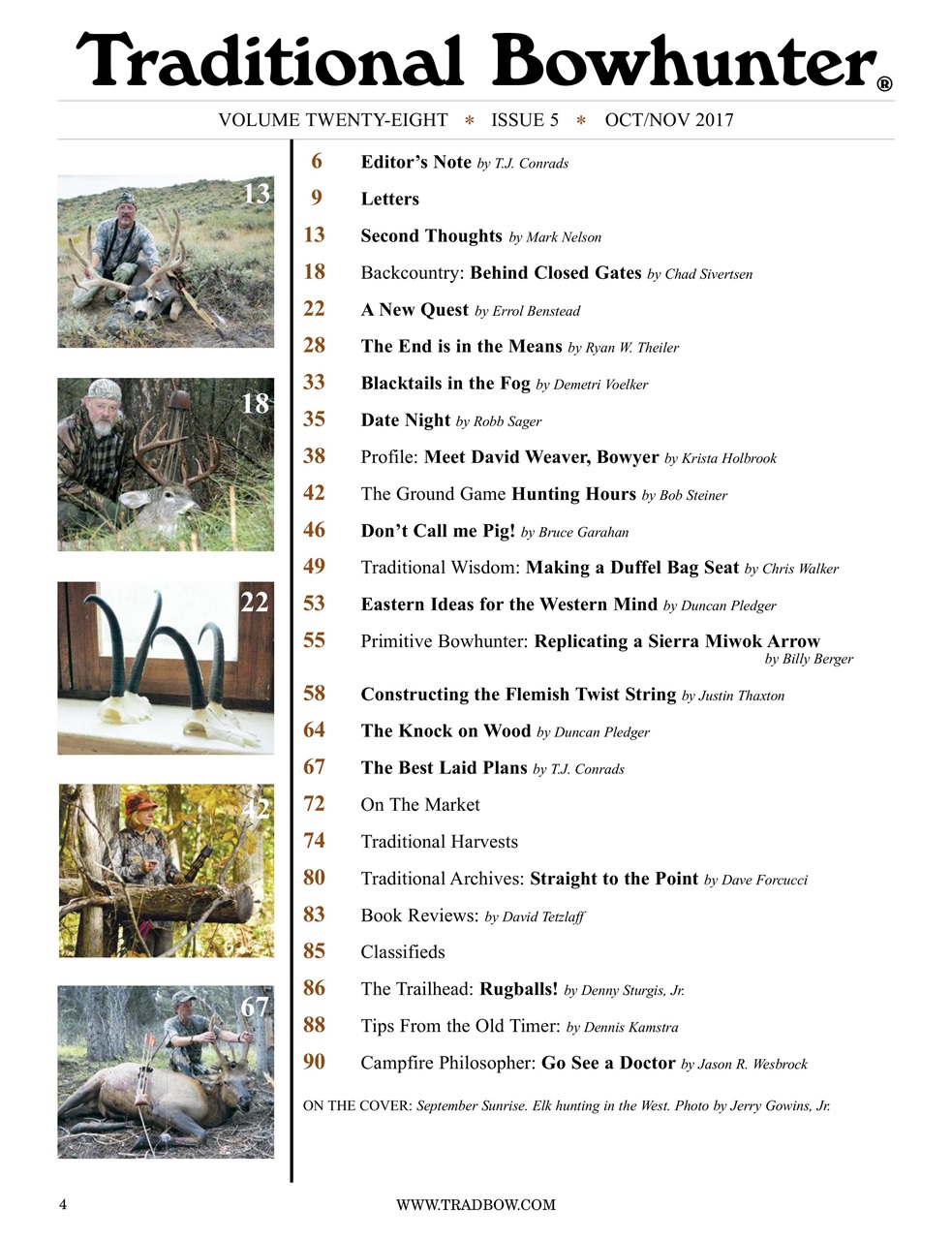 Traditional Bowhunter Magazine Preview Pages