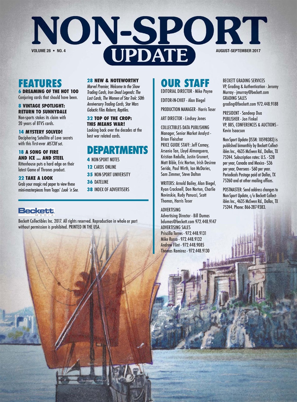 Non-Sport Update Magazine Preview Pages