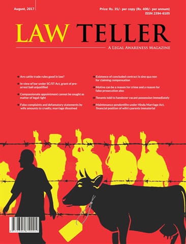 Lawteller – A Legal Awareness Magazine issue August 2017