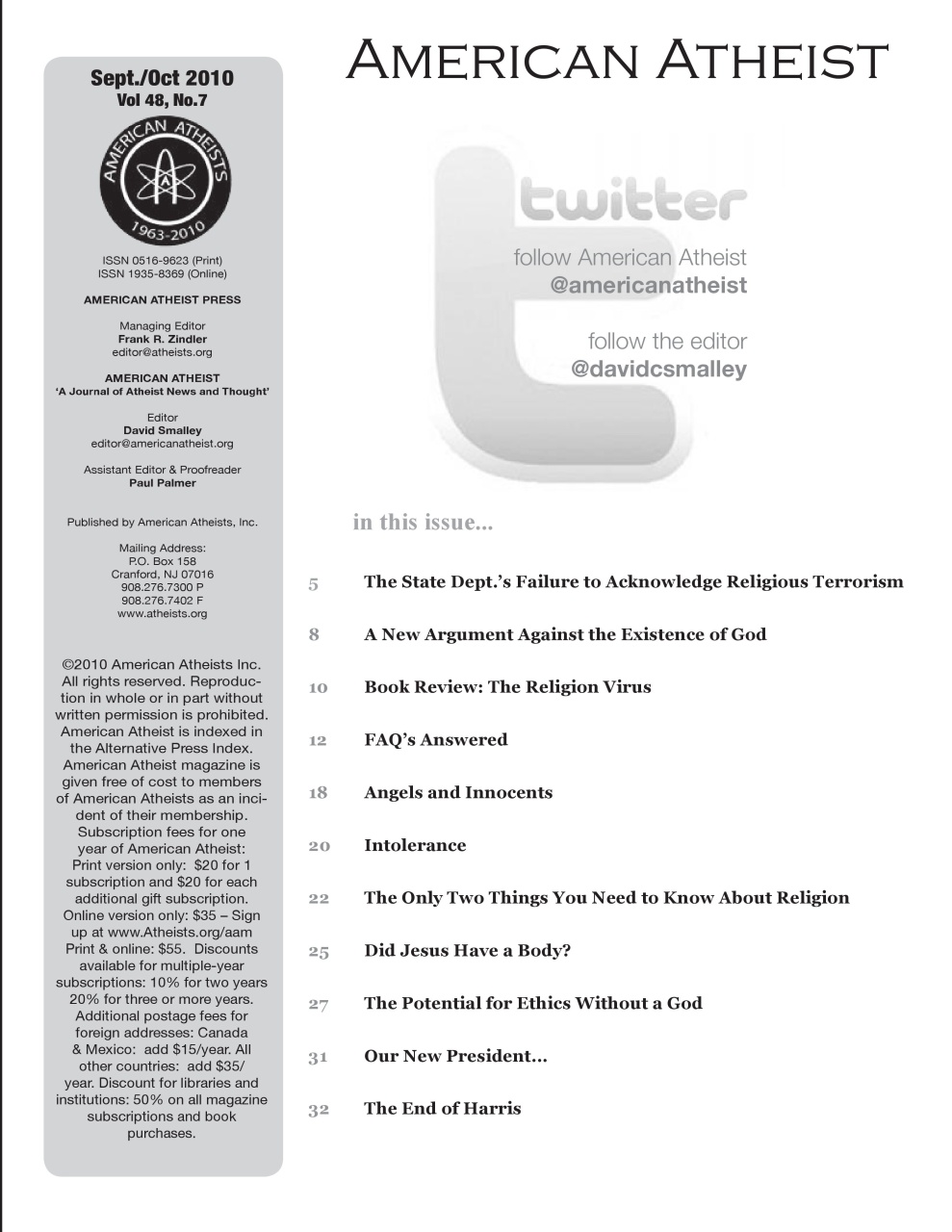 American Atheist Preview Pages