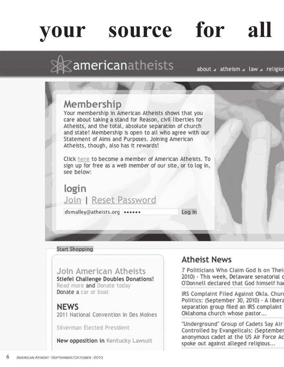 American Atheist Preview Pages