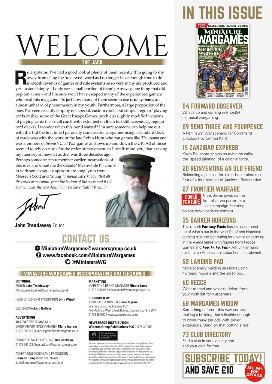 Miniature Wargames Preview Pages