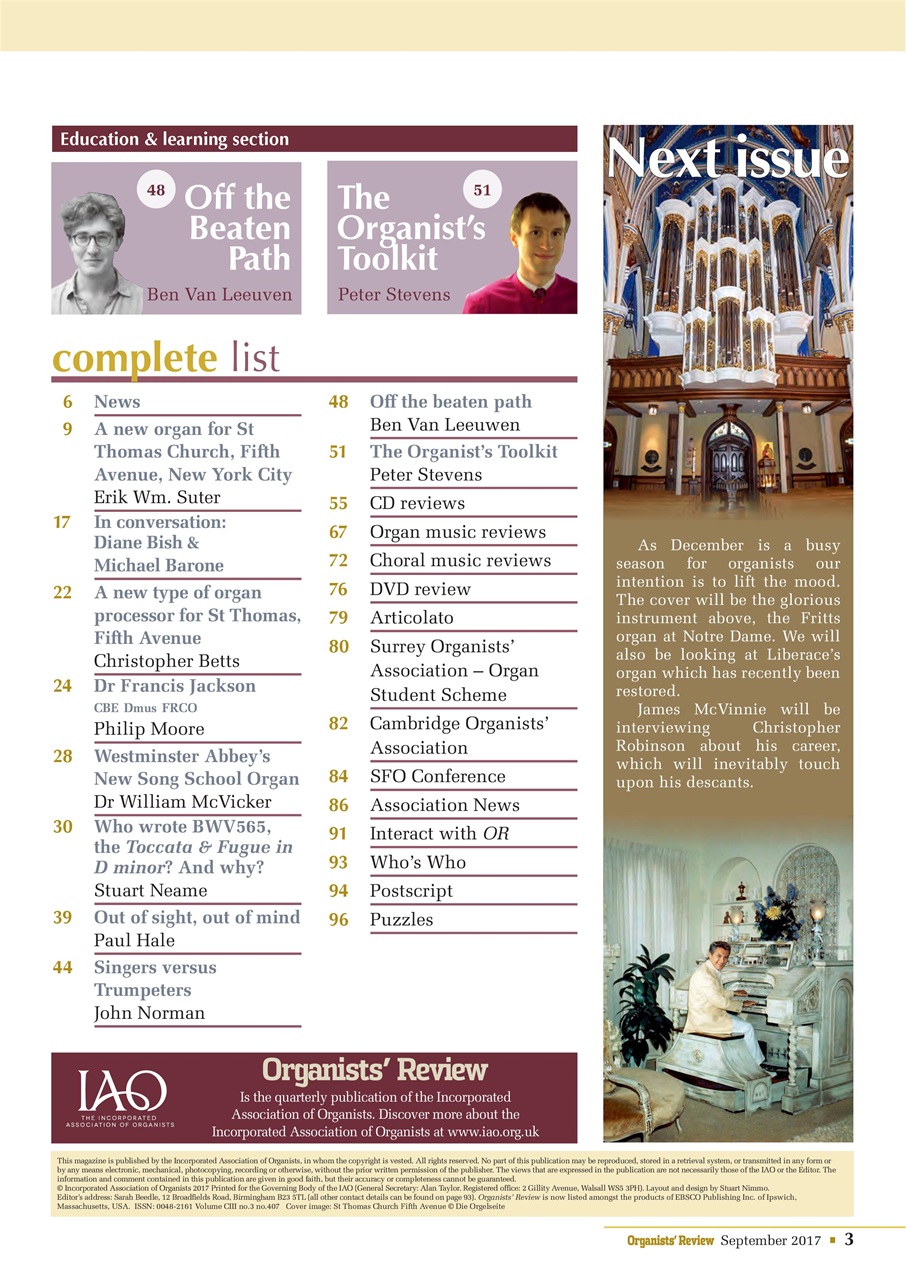 Organists' Review Preview Pages