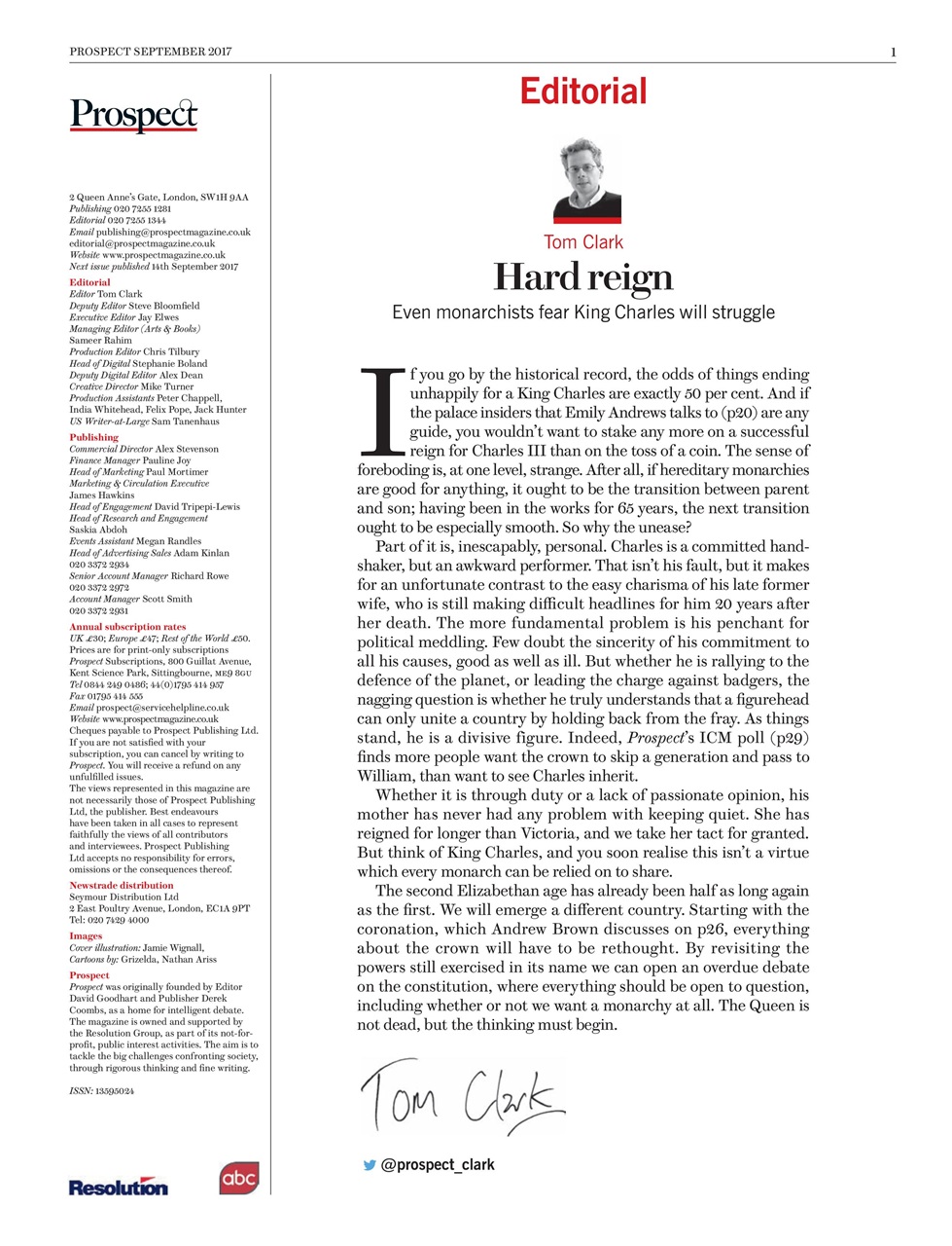 Prospect Magazine Preview Pages