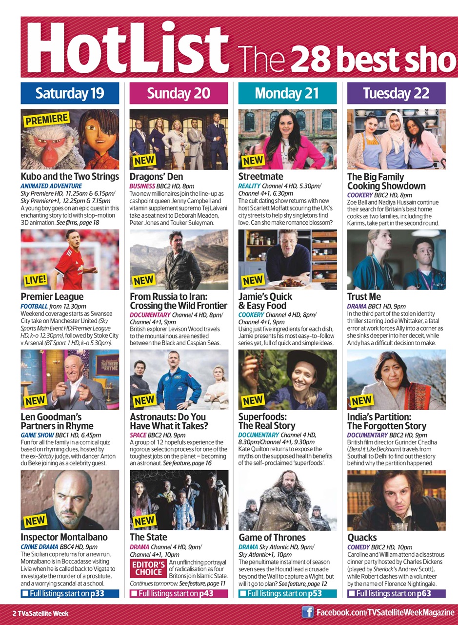 TV & Satellite Week Preview Pages