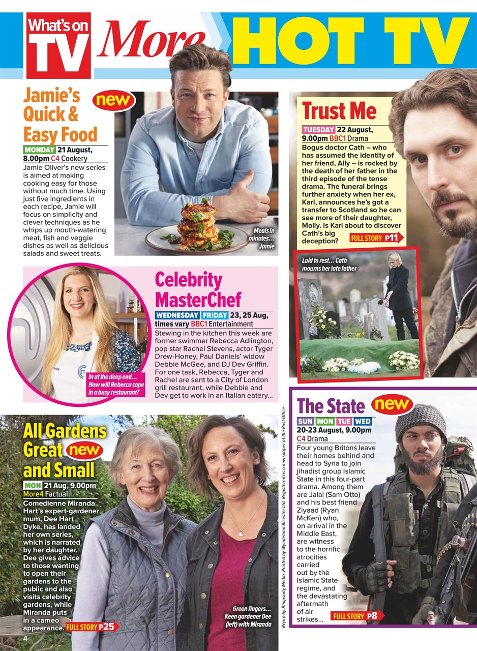 What's on TV Preview Pages